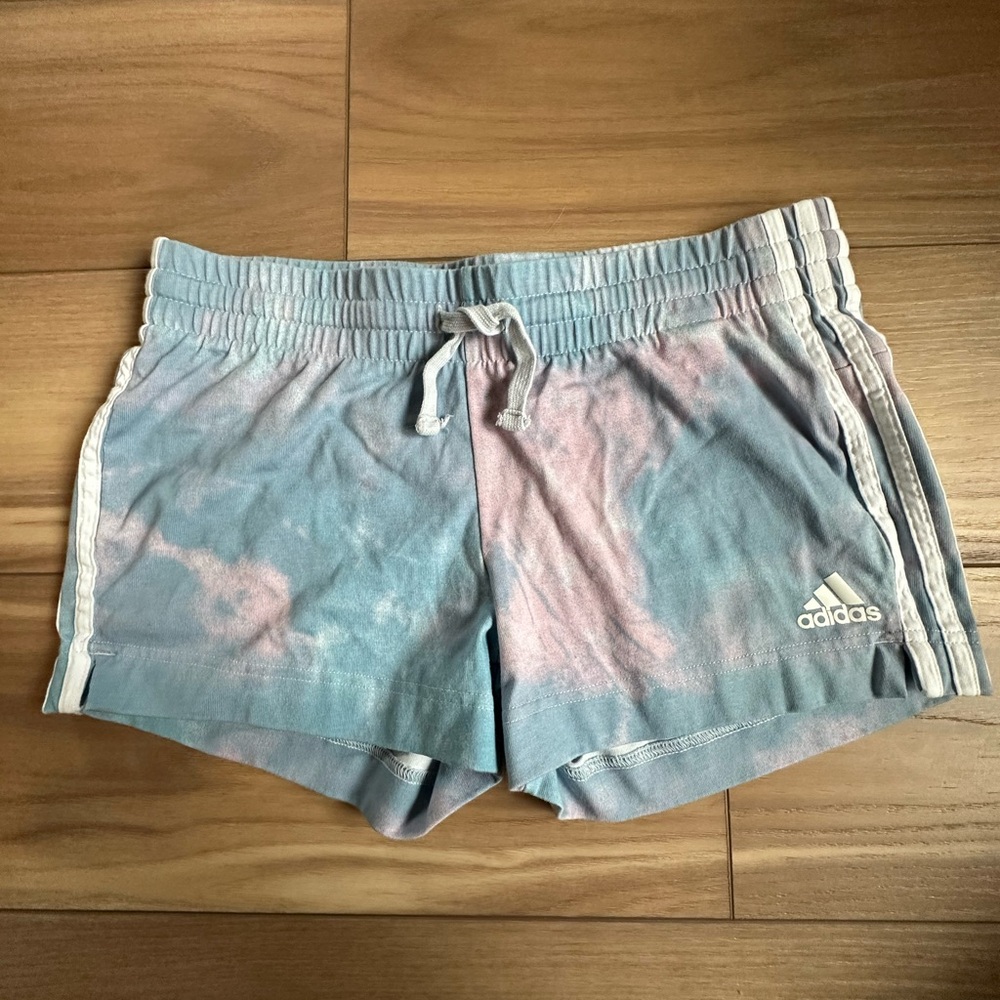 Adidas Women's Tie-Dye Shorts - Blue and Pink